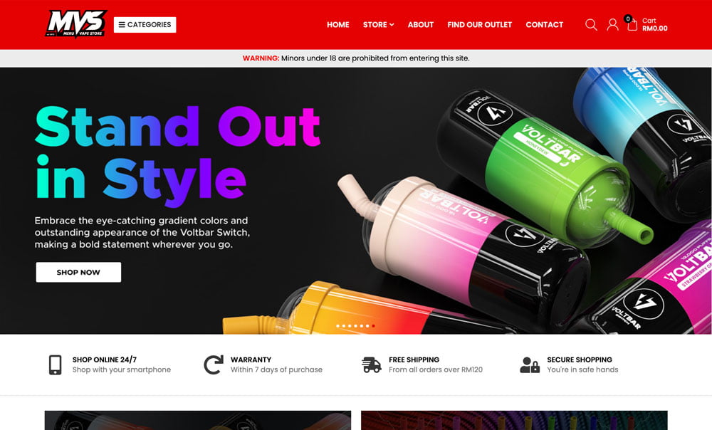 Meru Vape Store - Pemaju Digital
